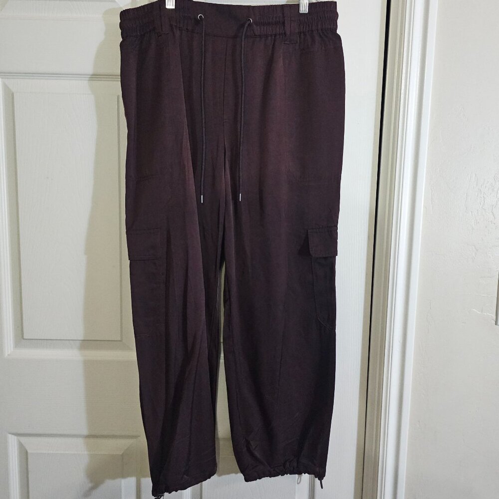 Democracy Women's High Rise Jogger‎ Pants Large Purple Comfort